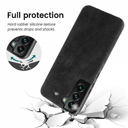 Galaxy S22 Plus shockproof flexible black silicone bumper case impact resistant dropproof hard